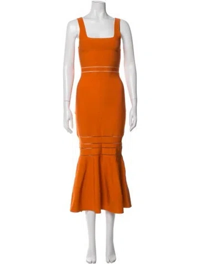 Pre-owned Simkhai Wool Midi Length Dress In Orange