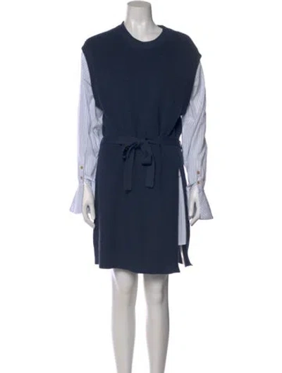 Pre-owned Simkhai Wool Mini Dress In Blue