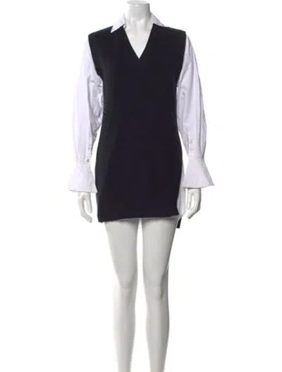 Pre-owned Simkhai Wool Mini Dress In Blue/white