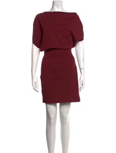 Pre-owned Simkhai Wool Mini Dress In Burgundy