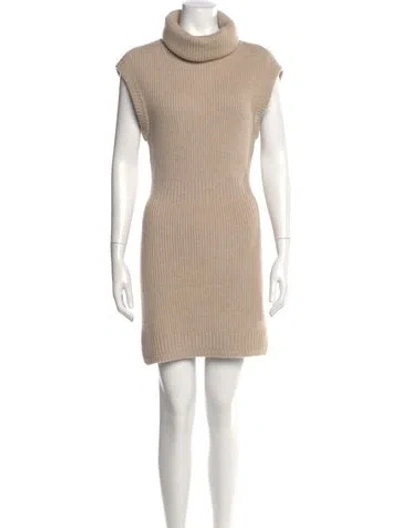 Pre-owned Simkhai Wool Mini Dress In Neutral