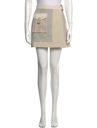 Pre-owned Simkhai Wool Mini Skirt In Neutrals
