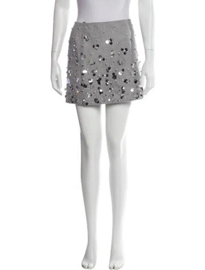 Pre-owned Simkhai Wool Mini Skirt W/ Tags In Silver
