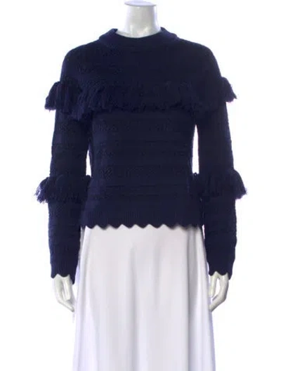 Pre-owned Simkhai Wool Mock Neck Sweater In Blue