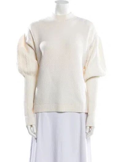 Pre-owned Simkhai Wool Mock Neck Sweater In Neutral