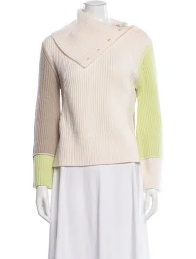 Pre-owned Simkhai Wool Mock Neck Sweater In Neutral