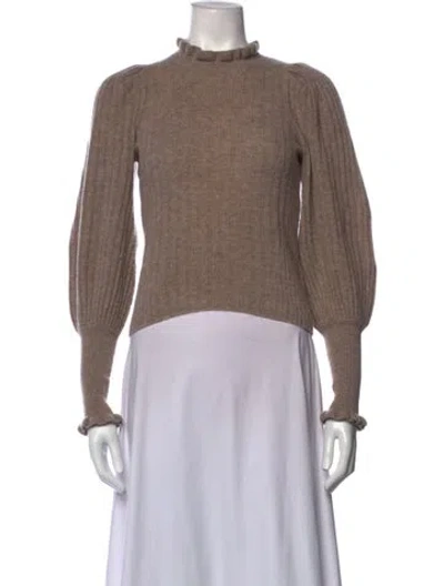 Pre-owned Simkhai Wool Mock Neck Sweater In Neutrals