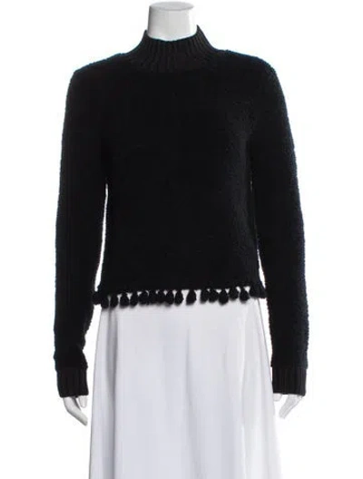 Pre-owned Simkhai Wool Mock Neck Top In Black
