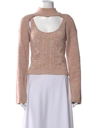 Pre-owned Simkhai Wool Mock Neck Top In Pink