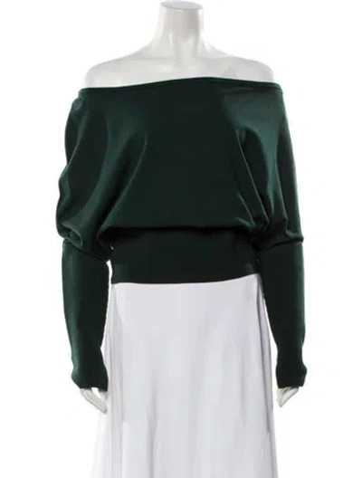 Pre-owned Simkhai Wool Off-the-shoulder Sweater W/ Tags In Green