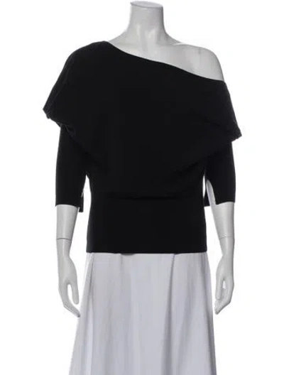 Pre-owned Simkhai Wool Off-the-shoulder Top In Black