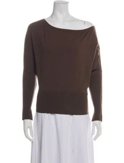 Pre-owned Simkhai Wool Off-the-shoulder Top In Brown