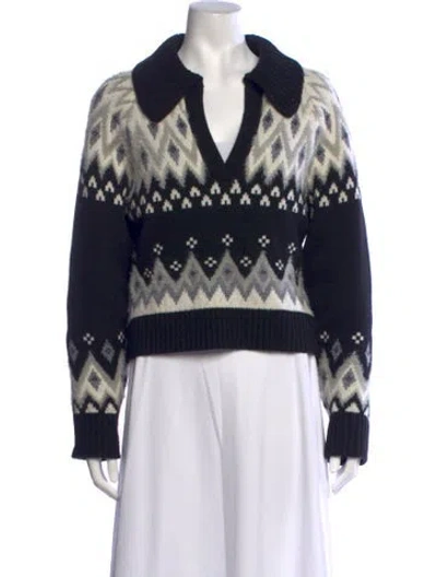 Pre-owned Simkhai Wool Patterned Sweater In Black/blue