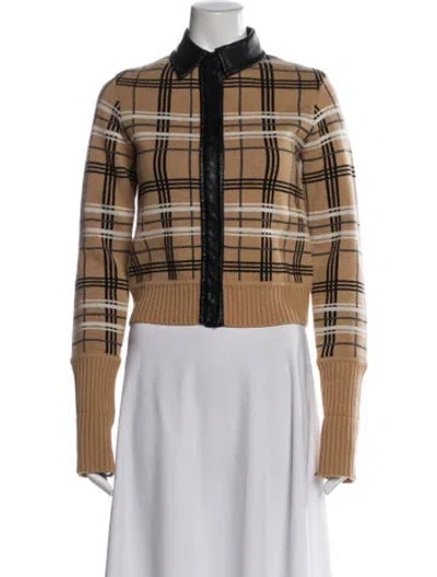 Pre-owned Simkhai Wool Plaid Print Jacket In Neutral