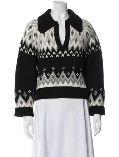 Pre-owned Simkhai Wool Printed Sweater In Black