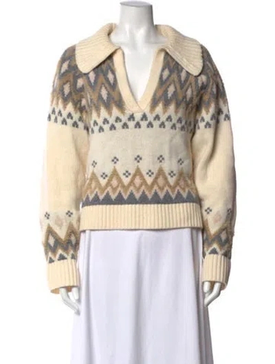 Pre-owned Simkhai Wool Printed Sweater In Neutrals