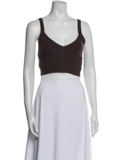 Pre-owned Simkhai Wool Scoop Neck Sweater In Brown