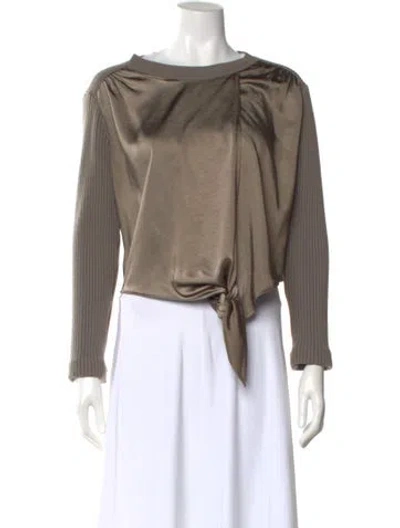 Pre-owned Simkhai Wool Scoop Neck Sweater In Gray