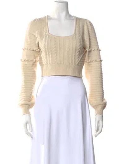 Pre-owned Simkhai Wool Scoop Neck Sweater In Neutral