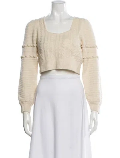 Pre-owned Simkhai Wool Scoop Neck Sweater In Neutral