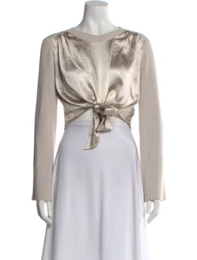 Pre-owned Simkhai Wool Scoop Neck Sweater In Neutral