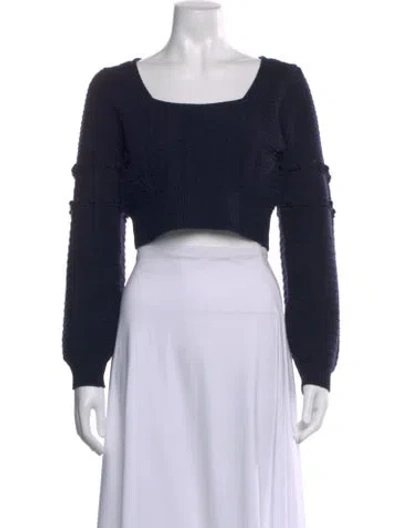Pre-owned Simkhai Wool Square Neckline Sweater In Blue