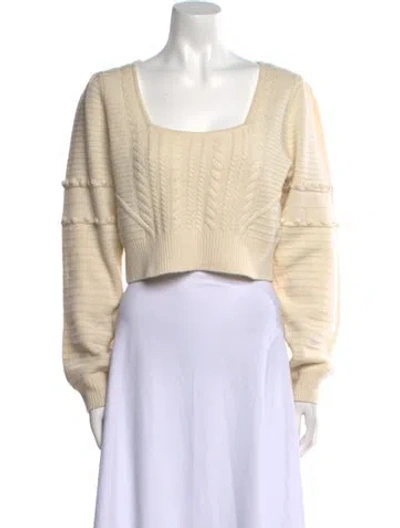 Pre-owned Simkhai Wool Square Neckline Sweater In Neutral