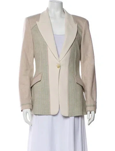 Pre-owned Simkhai Wool Striped Blazer In Neutral