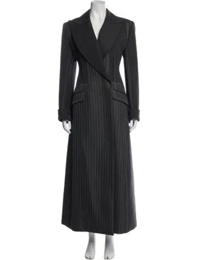 Pre-owned Simkhai Wool Striped Coat In Grey