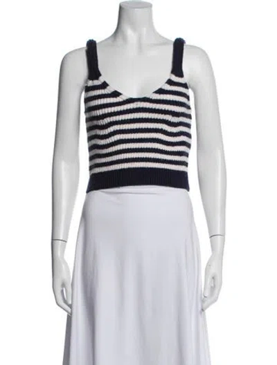 Pre-owned Simkhai Wool Striped Crop Top In Blue
