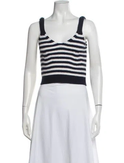 Pre-owned Simkhai Wool Striped Crop Top In Blue