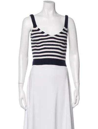 Pre-owned Simkhai Wool Striped Crop Top In White