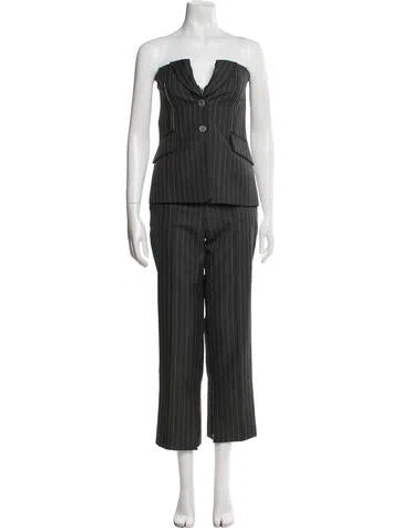 Pre-owned Simkhai Wool Striped Pantsuit In Gray