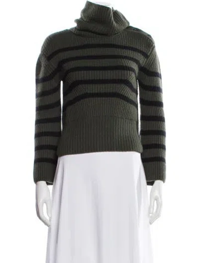Pre-owned Simkhai Wool Striped Sweater In Green