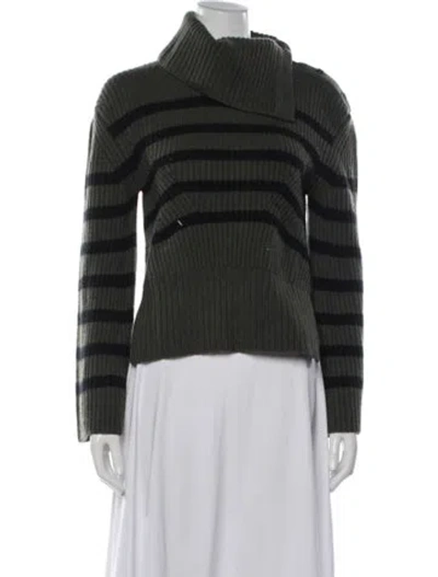 Pre-owned Simkhai Wool Striped Sweater In Green
