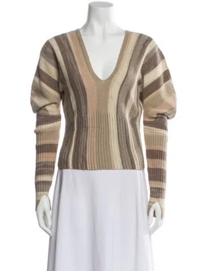 Pre-owned Simkhai Wool Striped Sweater In Neutral