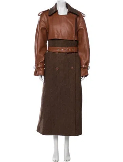 Pre-owned Simkhai Wool Trench Coat W/ Tags In Brown
