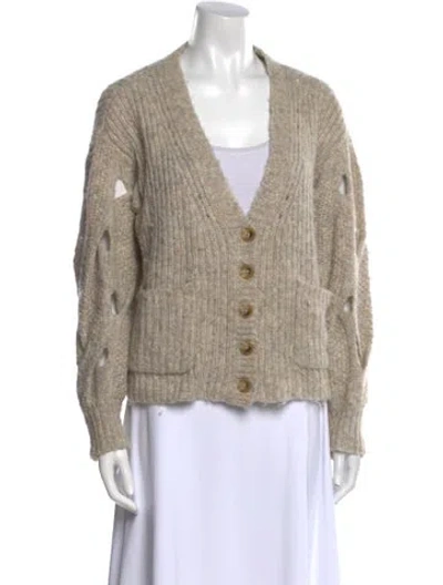 Pre-owned Simkhai Wool V-neck Sweater In Neutral