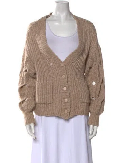 Pre-owned Simkhai Wool V-neck Sweater In Neutral