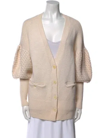 Pre-owned Simkhai Wool V-neck Sweater In Neutral