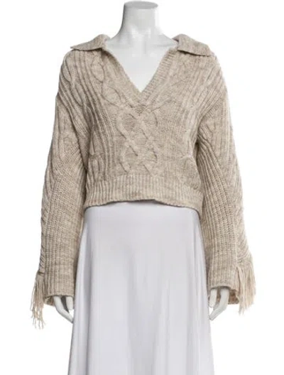 Pre-owned Simkhai Wool V-neck Sweater In Neutral