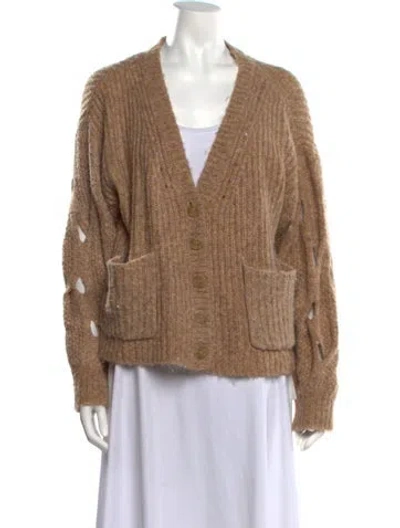 Pre-owned Simkhai Wool V-neck Sweater In Neutrals