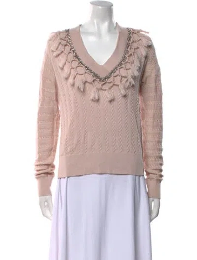 Pre-owned Simkhai Wool V-neck Sweater In Pink