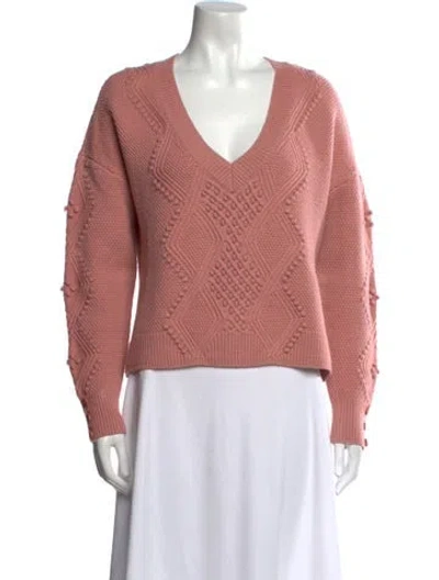 Pre-owned Simkhai Wool V-neck Sweater In Pink
