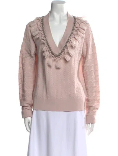 Pre-owned Simkhai Wool V-neck Sweater In Pink