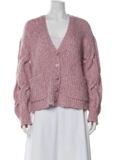 Pre-owned Simkhai Wool V-neck Sweater In Pink