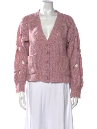 Pre-owned Simkhai Wool V-neck Sweater In Pink