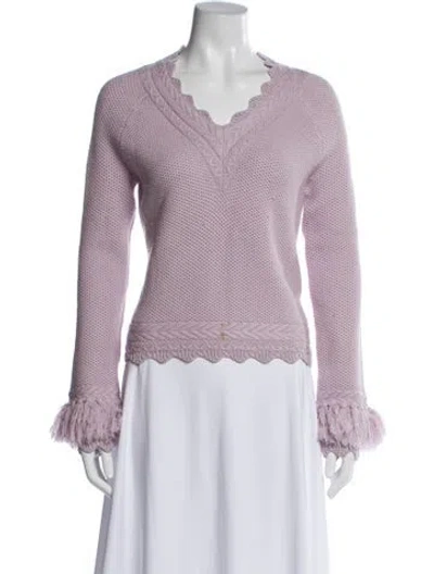 Pre-owned Simkhai Wool V-neck Sweater In Purple