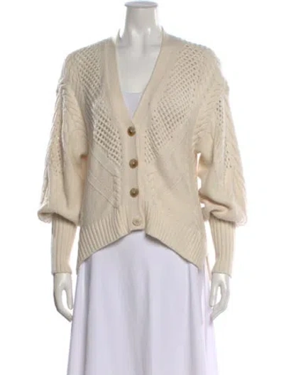 Pre-owned Simkhai Wool V-neck Sweater In White