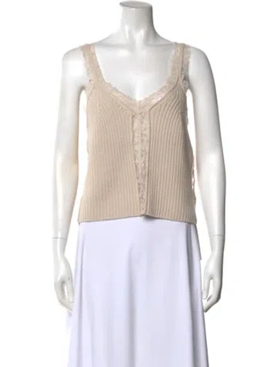 Pre-owned Simkhai Wool V-neck Top W/ Tags In Neutral